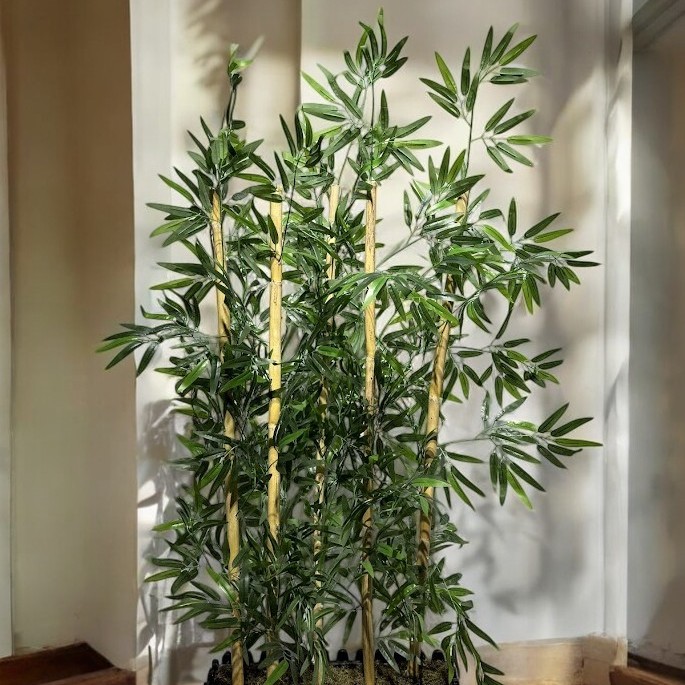 DOĞAL GÖRÜNÜMLÜ YAPAY 5'Lİ BAMBU AĞACI 160 CM
