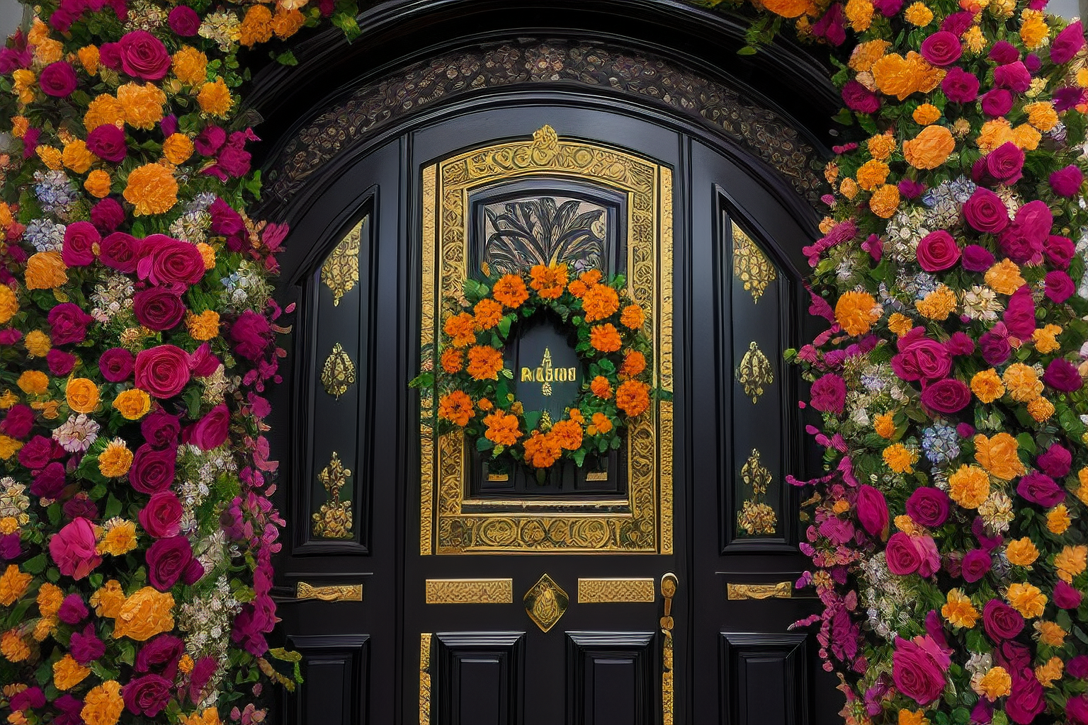Yapay Çiçeklerle Kapı Süsü Yapımı